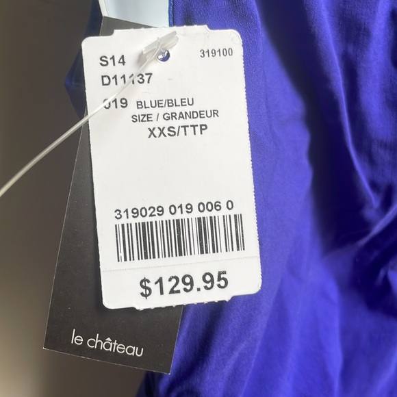 Le Chateau royal blue XXS Beautifully Ruched Dress - Picture 5 of 7